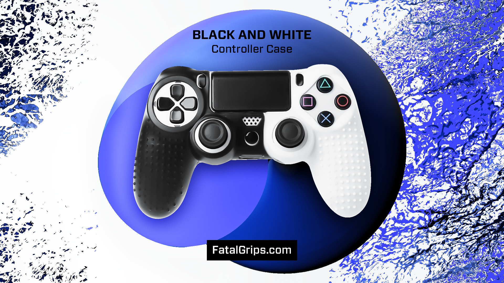 Black/White Studded Dots PS4 Controller Case - Fatal Grips
