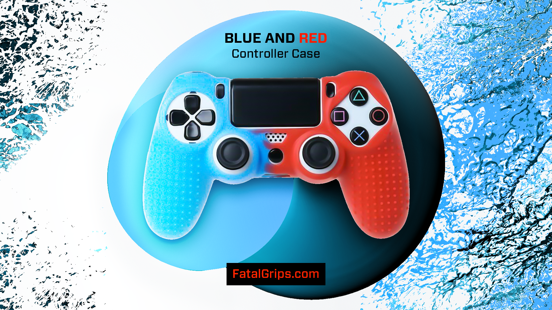 Blue/Red Studded Dots PS4 Controller Case - Fatal Grips