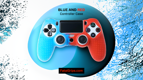 Blue/Red Studded Dots PS4 Controller Case