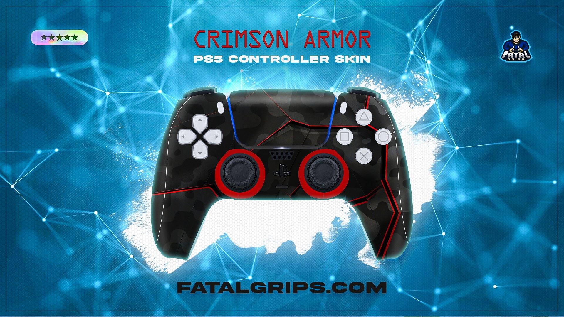 Crimson Armor PS5 Controller Skin - Fatal Grips
