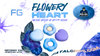 Flowery Heart Grips - Blue