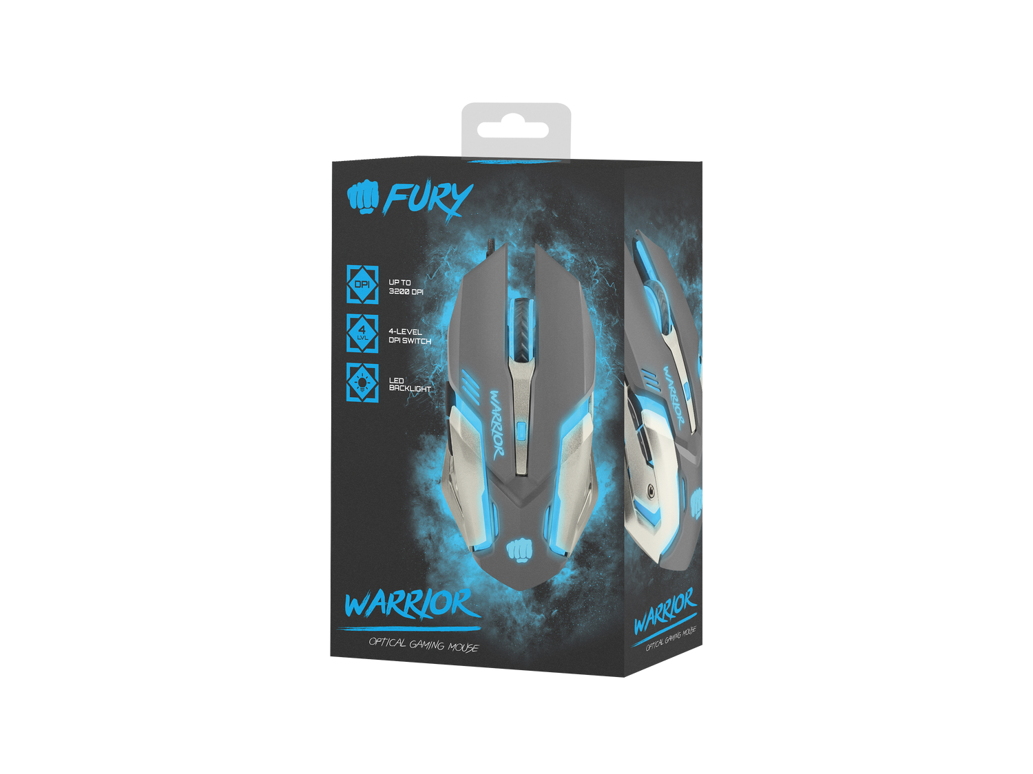 Fury Gaming Mouse Warrior 3200DPI Optical - Fatal Grips