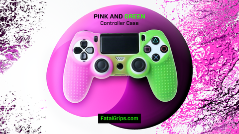 Pink/Green Studded Dots PS4 Controller Case