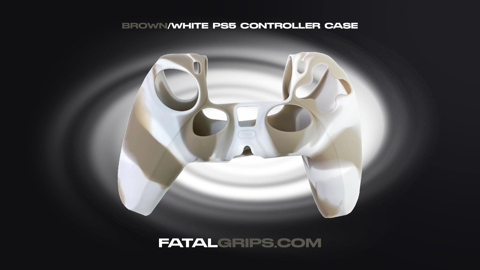 Brown/White PS5 Controller Case - Fatal Grips